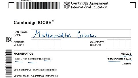 Cambridge IGCSE Maths 0580 Extended Paper 22 | Feb March 2025 Solution