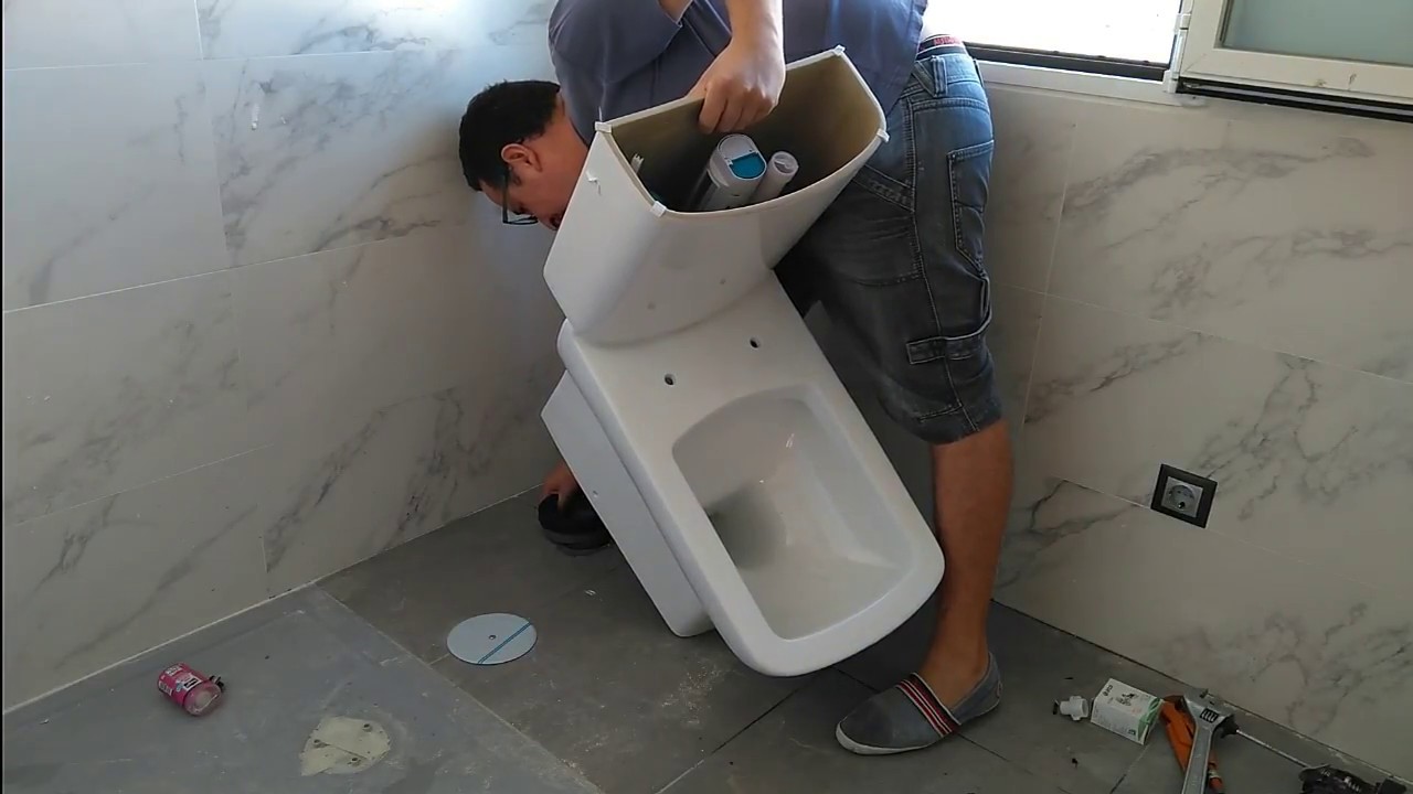 como instalar inodoro w.c - YouTube