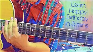 Play HAPPY BIRTHDAY on Guitar with Chords 🎂 🎁 chords