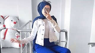 daily outfit for hijab|How to style blue outfit 💙|simple hijab lookbook||تنسيقات باللون الأزرق 2020