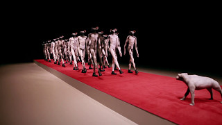 Art/Afrique: Installation of Jane Alexander's work 'Infantry with Beast'