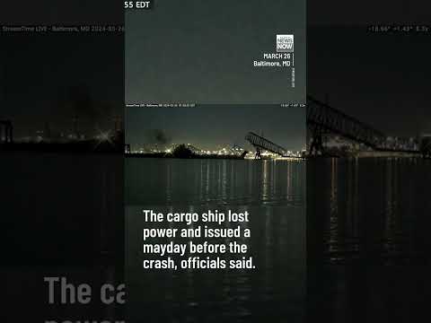 Video shows moment cargo ship rams into Baltimore bridge