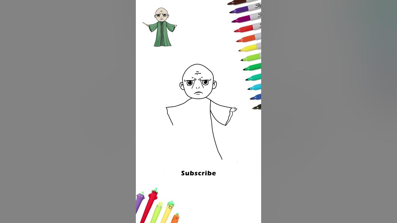 How to Draw Lord Voldemort easy step by step Voldemort drawing Harry