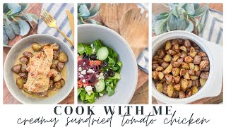 COOK WITH ME // CREAMY SUNDRIED TOMATO CHICKEN // EASY WEEKNIGHT MEAL // CHARLOTTE GROVE FARMHOUSE