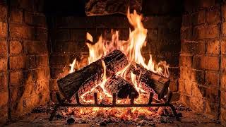 Rustic Fireplace 4K with Crackling Logs in Cozy Ambience for Calm Sleep and Cozy Relaxation