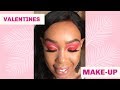 Valentines Make up Look- Red Glitter Eyes