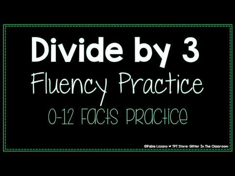Divide by 3 Practice - Division Fluency Practice - Math Division Practice - Math Classroom