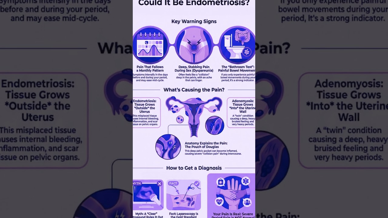 DEEP PAIN During Periods? Endometriosis, Adenomyosis, & Dyspareunia Explained by a MD