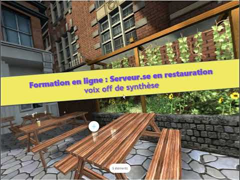 Articulate Storyline Interactive 360° Image exemple en formation à distance, secteur restauration