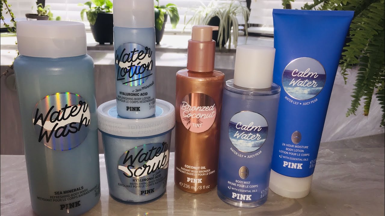 💦 NEW!🤗WATER LINE Victoria’s Secret PINK Haul and Review! Calm Water ...