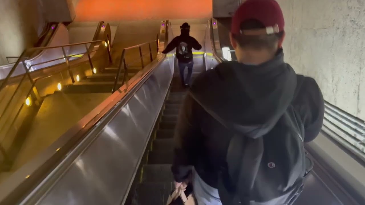 WMATA Down Middle Landing-Mezzanine Escalator at Clarendon Metro Station - Arlington VA