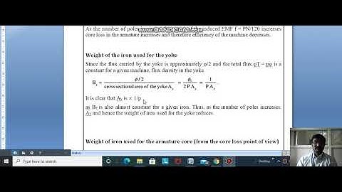 Lecture Video3_18EE55_Module-2_Choice of no of poles _Gopinath  K