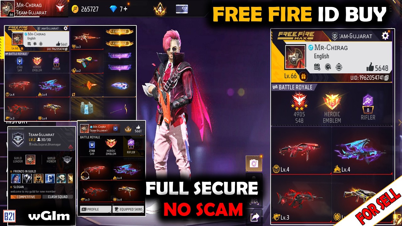 FREE FIRE ID FOR BUY/SELL – MY B21 GAMING | wGIm