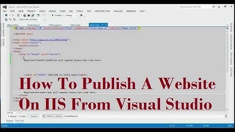 How To Publish A Website On IIS From Visual Studio