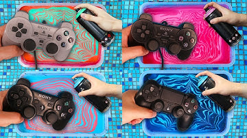 HYDRO Dipping EVERY PLAYSTATION CONTROLLER EVER (PS1, PS2, PS3, PS4) 🎨