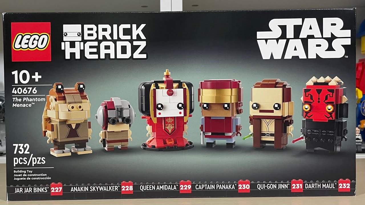 LEGO Star Wars The Phantom Menace (40676) Brickheadz Review! - YouTube