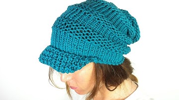 How to Loom Knit a Slouchy Beanie with Visor (DIY Tutorial)
