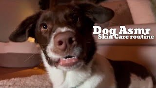 ASMR Skin Care routine on my Dog | She drools..‍ (whispered)