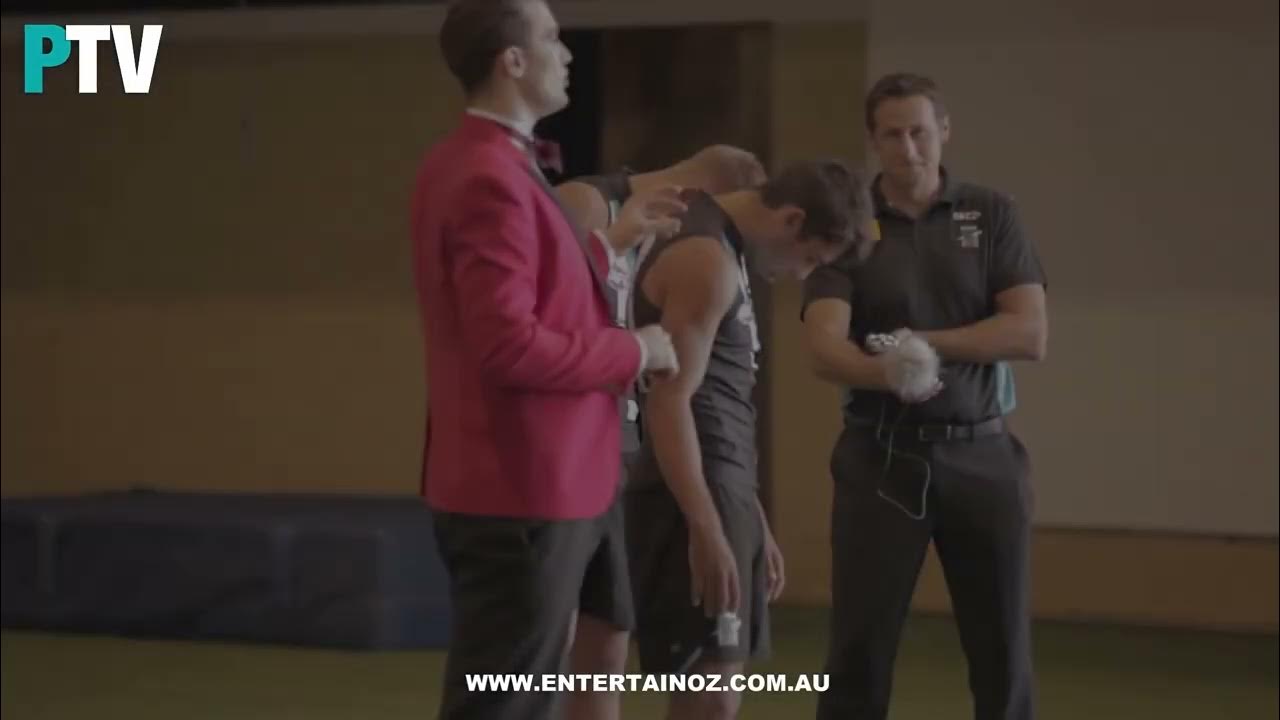 Port Adelaide players get hypnotised Chad Wingard Ollie Wines and
