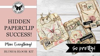 Hidden Paper Clip Success!  w/ the Cutest, Mini Ephemera! Craft Along w Pink Monarch Junk Journals!