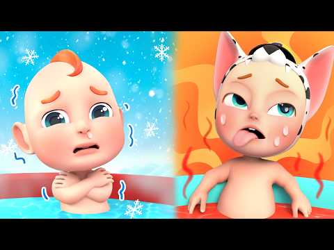 Hot vs Cold Challenge | Learn Hot & Cold Song | Rosoo Sing Along & Nursery Rhymes