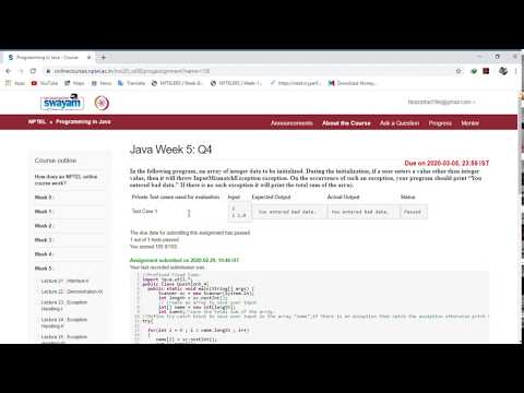 NPTEL - Programming in Java Week-5 Quiz and Assignment Solution 2020