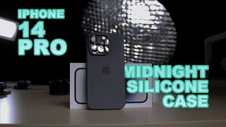 iPhone 14 Pro Silicone Case Midnight Unboxing and First Impressions