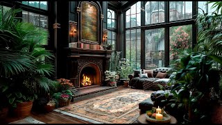🌧️  Step into a tranquil haven where the sounds of rain and fireplace create the perfect ambiance