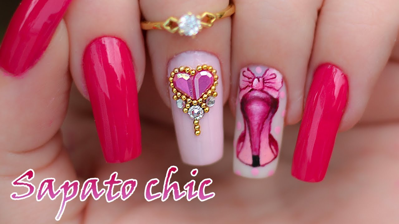 Nail Art Sapato Chic - Nill Art - YouTube