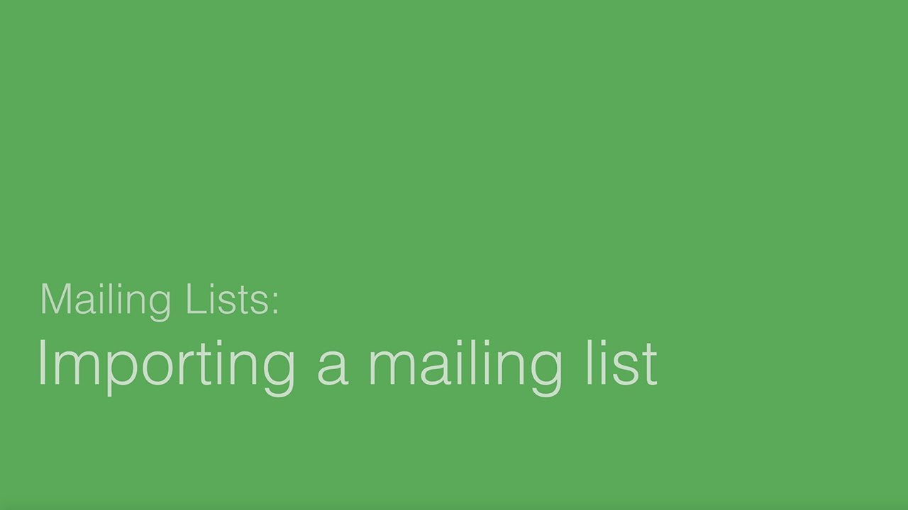 Importing A Mailing List