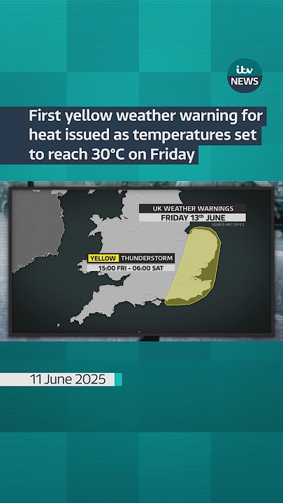 First yellow weather warning for heat issued as temperatures set to reach 30°C on Friday #itvnews
