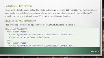 How to Make Labels Appear Below Radio Buttons in HTML and CSS