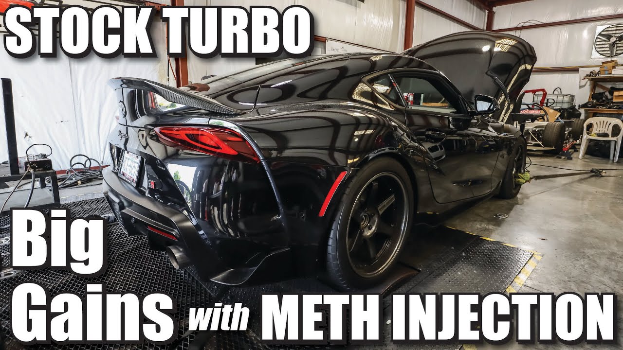 BIG POWER GAINS WITH METH AND STOCK TURBO! (A90 Supra Meth Injection ...