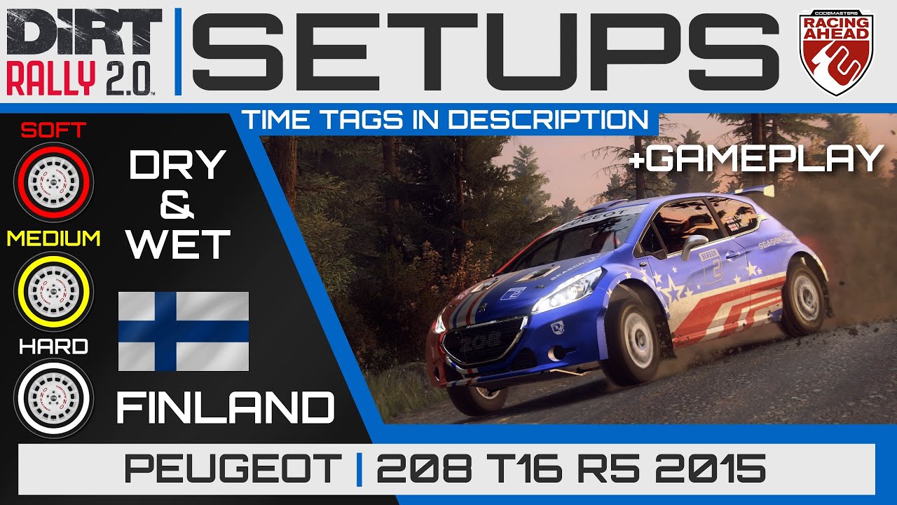 Peugeot 208 T16 R5 2015 Finland SETUPS DiRT Rally 2.0 YouTube