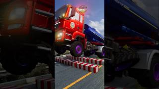 Heavy Trucks and Buses vs Concrete Ledges! 🚧 #beamngdrive