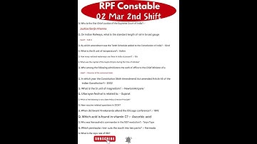 RPF Constable Exam Analysis 2025| RPF Constable Question Paper 2025 | 02 Mar 2nd Shift| RPF Question