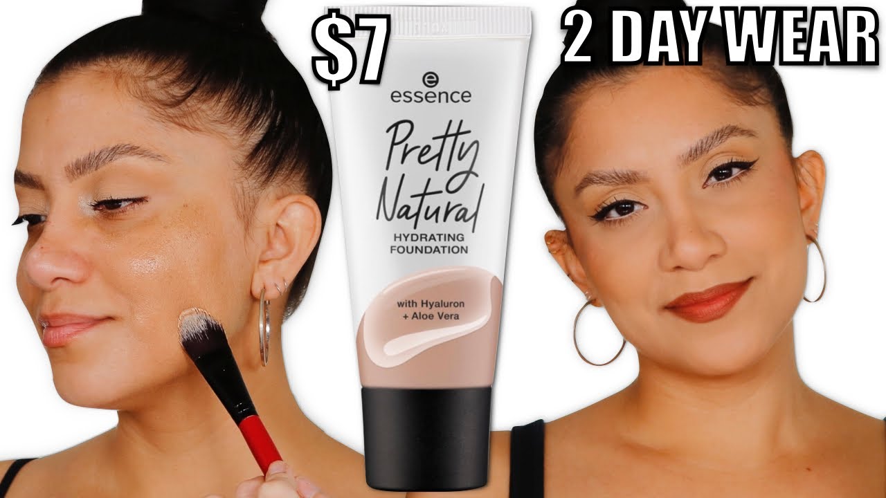 2 DAY WEAR TEST NEW ESSENCE PRETTY NATURAL FOUNDATION *oily skin* |  MagdalineJanet - YouTube