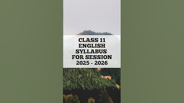 Class11 English syllabus for 2025-26 #englishclass11 #syllabus_2025 #englishsyllabus #class11english