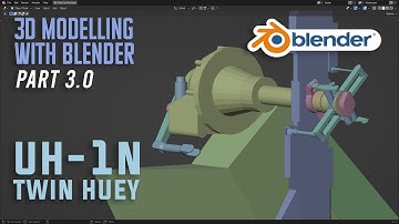 Blender 3.1 : How to 3D Modelling UH-1N Twin Huey Part-3 : Modelling tail rotor (Timelapse)
