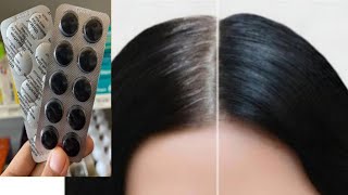 White Hair ➡ Black Hair Naturally permanently in 3 minutes | Gray hair dye with charcoal | ผมหงอก