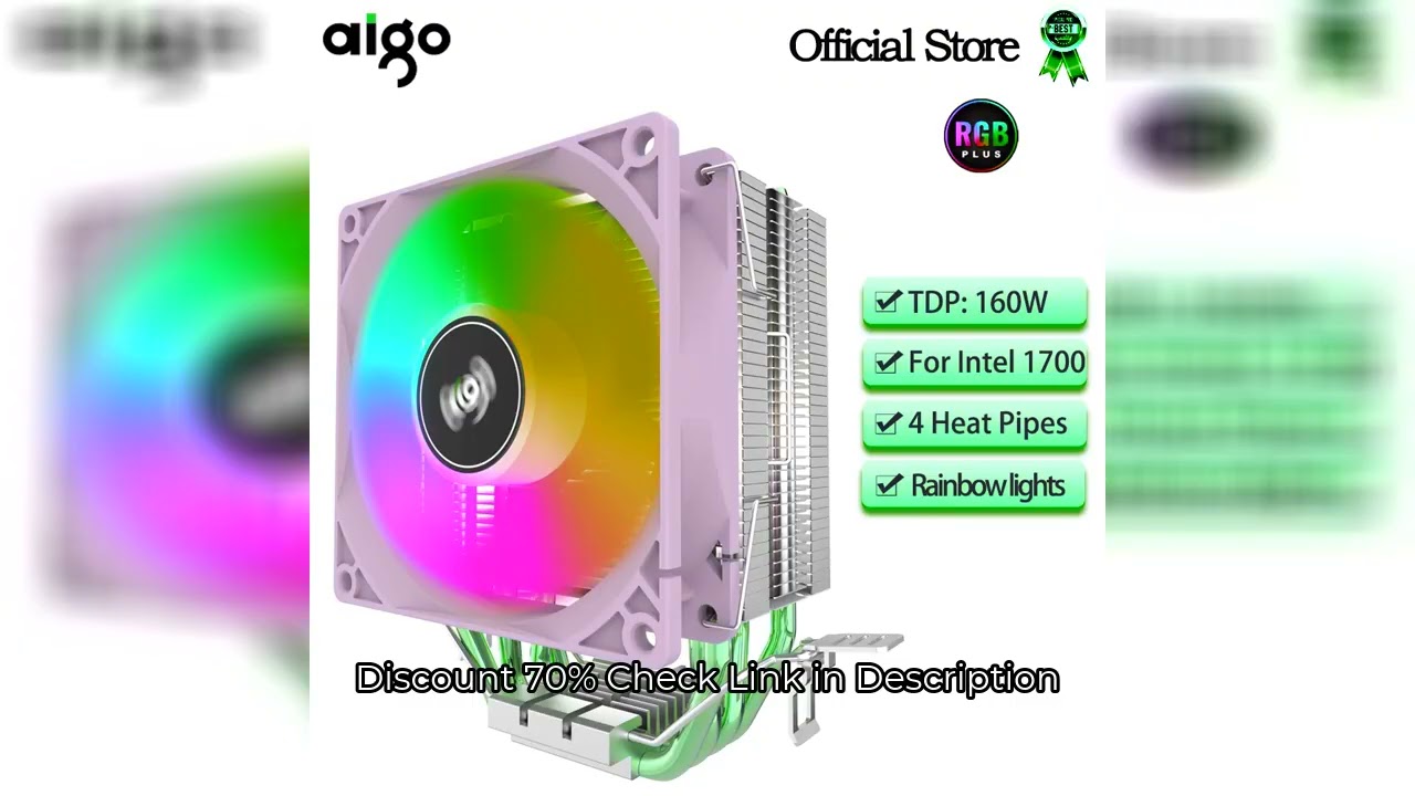 Aigo CPU Cooler 2 4 6 Heat Pipes PC Radiator Cooling 3PIN PWM Silent Rgb Fan For Intel  1700 1150 11