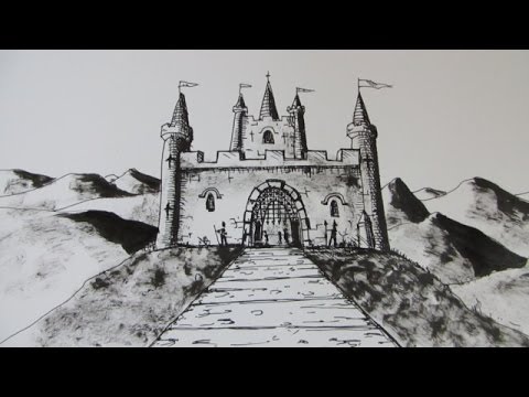 How to Draw a Castle Step by step YouTube