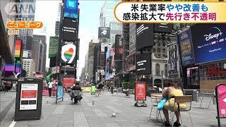 米雇用統計発表　失業率前月から“やや改善”(20/07/03)