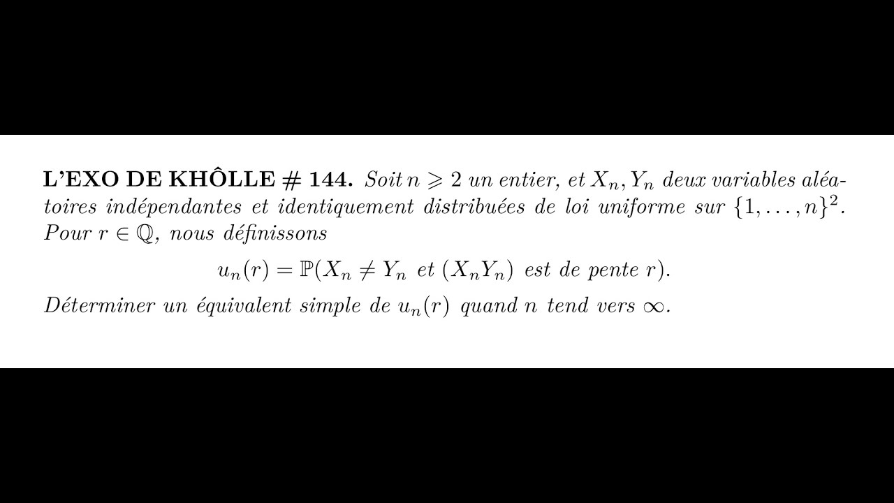 L'EXO DE KHÔLLE #144