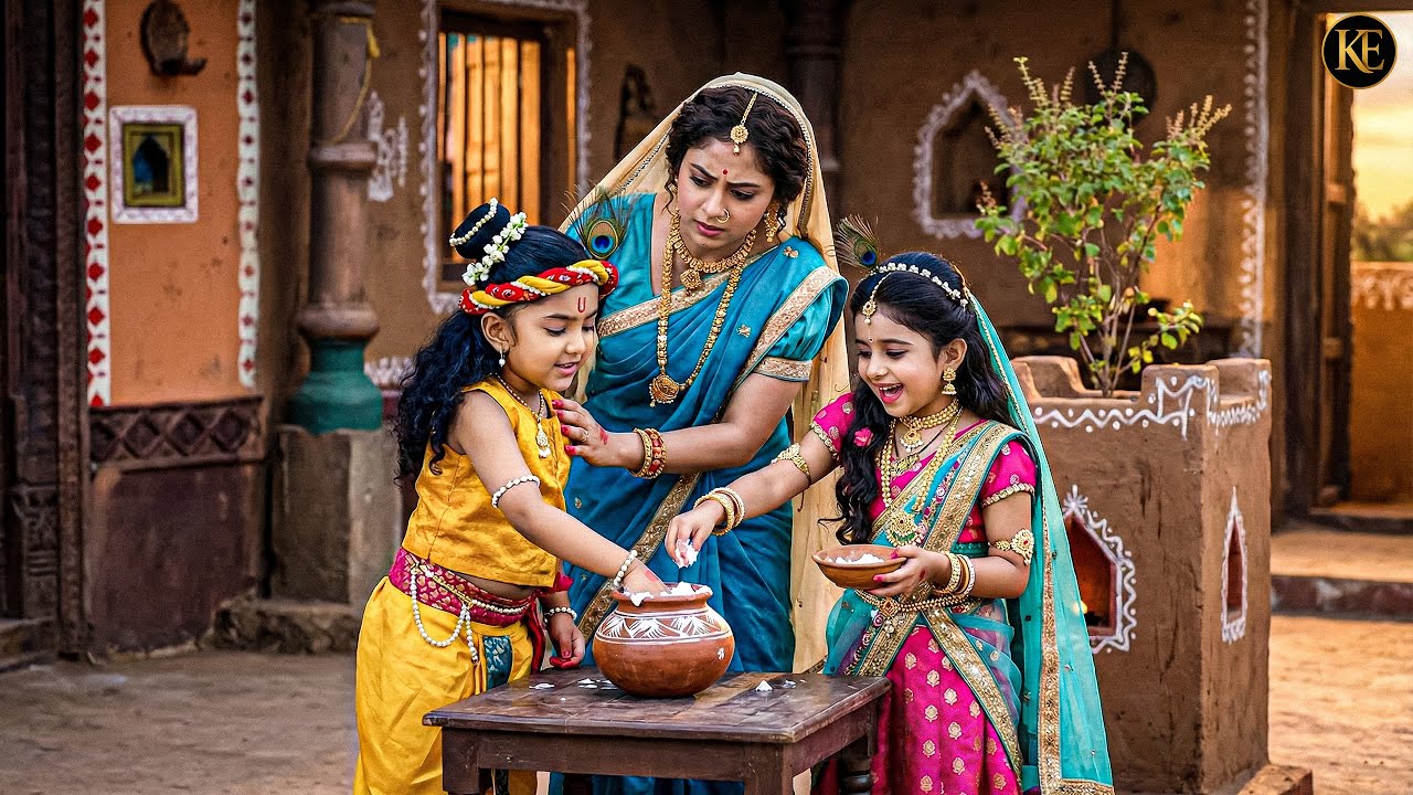 नटखट बाल कान्हा और राधा की माखन चोरी! || यशोमती मईया के नंदलाला || Shree Krishan leela ||