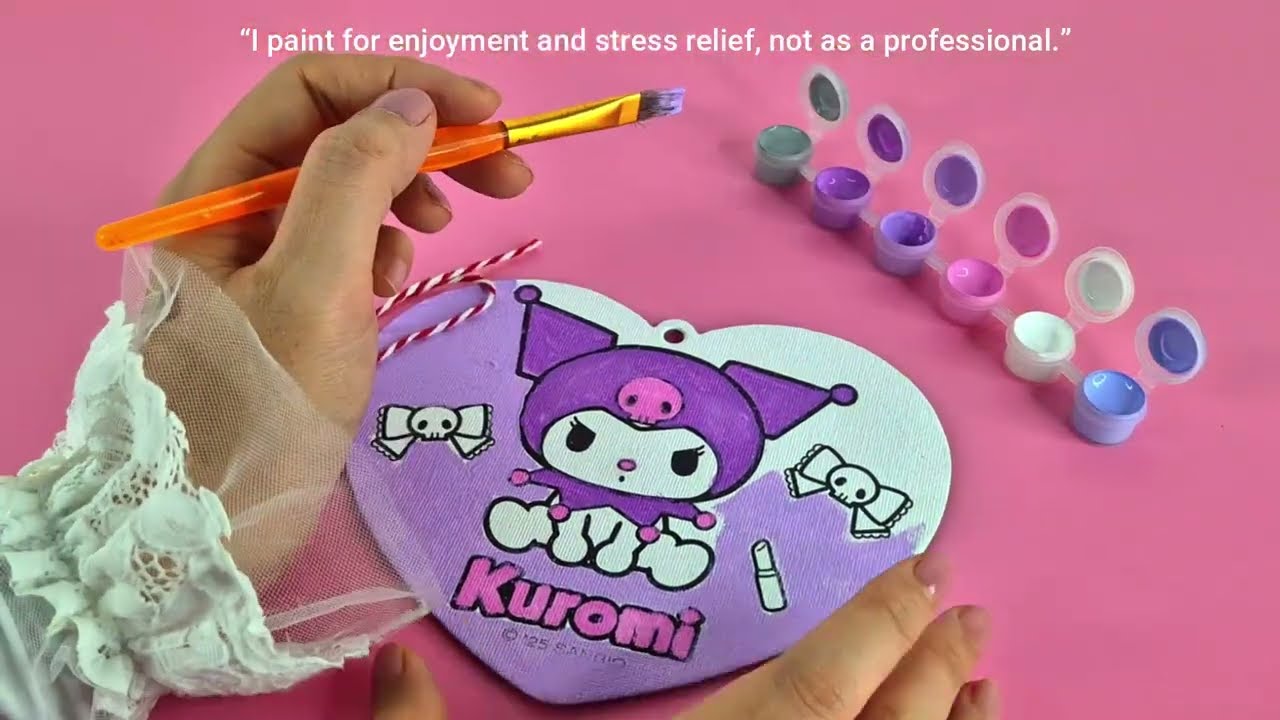 DIY PAINTING KUROMI  So Cute! Relaxing Art🎨💜💗