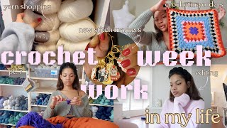 crochet WORK week in my life pt.7  | crocheting orders | editing content | behind the scenes