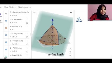 Cara membuat irisan kerucut berbentuk lingkaran, parabola, elips, hiperbola menggunakan geogebra 3D