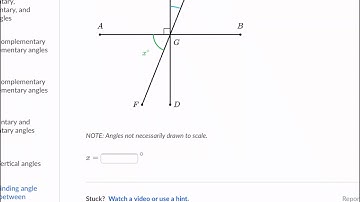 Khan Academy Tutorial: find angle measures between intersecting lines
