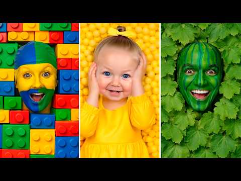 Hide-and-seek in one color! Fun camouflage with Eva